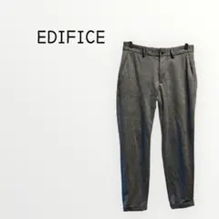 【EDIFICE 】総柄 スラックス グレー　ウール　テーパード