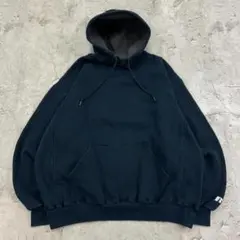 ラッセルアスレチック　無地　ブランク　ドライパワー　パーカー　古着　ネイビー　L