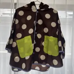 BEADY MADES ベビーレインコート 80 茶色と白の水玉