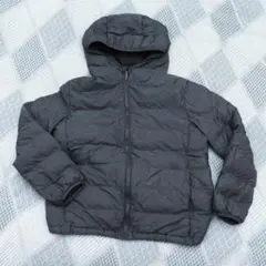 ユニクロ　ライトウォームパテッドパーカー150杢グレー