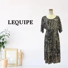 zC1004【M】LEQUIPE ひざ丈ワンピース シフォン 半袖のサムネイル