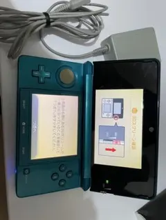 ニンテンドー3DS アクアブルー　本体 ACアダプター　おまけソフト付き