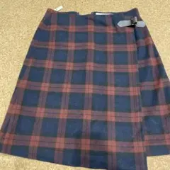 ef-de ネイビー レッドチェック タイトスカート