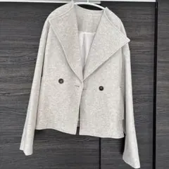 LAUIR ビックカラーショートコート M アイボリー