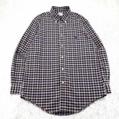 Brooks Brothers 長袖シャツ チェック ワンポイントロゴ刺繍　Mのサムネイル