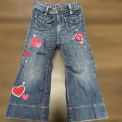 GAP ハート刺繍 デニムフレアパンツ 95