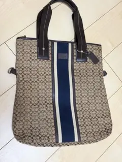 Coach トートバッグ ベージュ/ネイビー