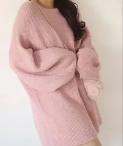 muguet♡パフスリーブラクーンニット S 新品未使用