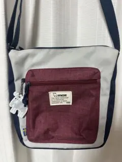 moz ショルダーバッグ グレー×ボルドー