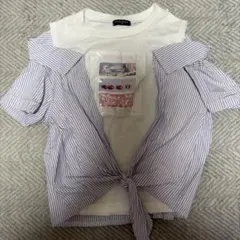 しまむら　肩出し　カットソー　Tシャツ 130のサムネイル