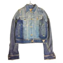 GUESS デニムジャケット XS 短丈 濃淡切替 クロップド