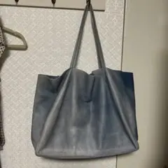 グラデーションブルーレザートートバッグ