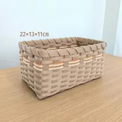 【No.50】バスケット　かご　小物入れ　クラフトバンド　ブラウン