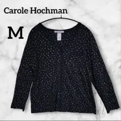 1点限定⭐️Carole Hochman【M】 小花柄カーディガン 黒