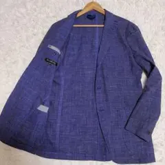 【美品 リネン混 紫】ユナイテッドアローズ テーラードジャケット 春夏48