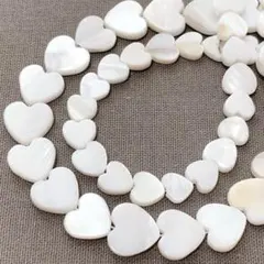 bi332/SALE！シェル◇ハート形　サイズmix 縦穴2連