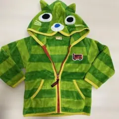 Bitz 猫耳フード フルジップパーカー 緑色　フリース