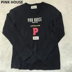 特別価格‼️新品タグ付きPINK HOUSE ブラック長袖カットソー　Ｌサイズ Kロゴ＆ネームワッペン使い長袖Tシャツ （カットソー）｜PINK