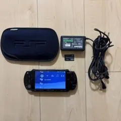 【バッテリー交換済】PSP-2000ブラック 純正ケース＋充電器＋1GBメモリ