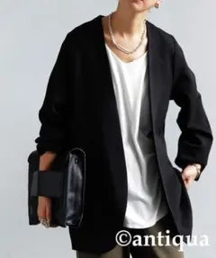 【antiqua】卒入学完璧◎『万能ノーカラージャケット』【アンティカ】