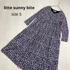 ☆ litte sunny bite 小花柄 長袖 フレア ワンピース