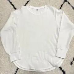 UNIQLO ワッフル長袖Tシャツ S ホワイト