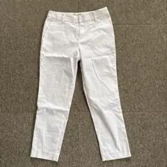 ホワイト スリムフィットパンツ ハイウエスト