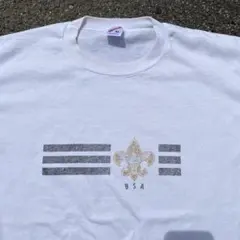 90s USA製 BSA ボーイスカウト Tシャツ 白T 企業 シングルステッチのサムネイル