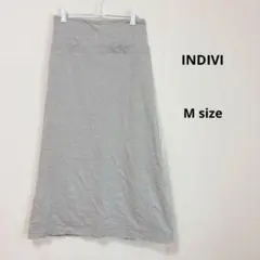 INDIVI インディヴィ　ロングスカート　M グレー　バックリボン 日本製のサムネイル