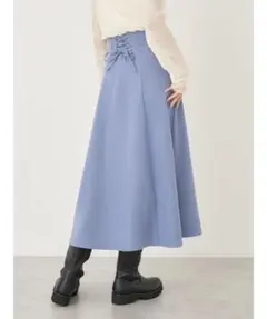 earth スカート　水色　ブルー　バックレースアップスカート