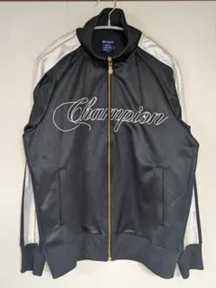 Champion ビッグロゴ トラックジャケット 白黒 ツートン 刺繍ロゴ