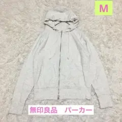 スウェット　フード付　パーカー オフホワイト　ライトグレー　M 長袖　無印