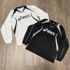 asics バレーボール ロングスリーブシャツ ホワイト ブラック2枚セット M