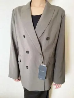 新品 NOREC グレー ダブルブレスト スプリングジャケット 室