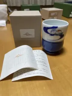 深川製磁 川に桃 杵型小湯呑