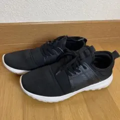 【Sサイズ】ブラック スニーカー 軽量 通気性　スポーツシューズ