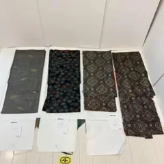 着物 紬 3点 アンサンブル・おまけ帯【４】着用可 リメイク 和装小物