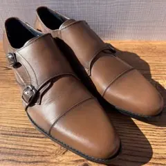 【展示品】REGAL リーガル ダブルモンクストラップ 25.5cm 茶 革靴