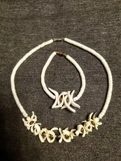 ホワイト♡貝殻ネックレス　ブレスレットセット