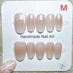 E040 Mサイズ　ハンドメイド　ネイルチップ　ショートオーバル