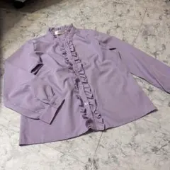 同梱800円　女の子　小学生　紫　フロントフリル　ブラウス　ドーリー　ロリータ