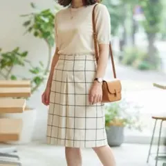 【美品】ユナイテッドアローズ　Pink Label 　ひざ丈　スカート　Sのサムネイル