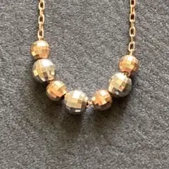 k10 ネックレス　ミラーボール　ピンクゴールド×ホワイトゴールド