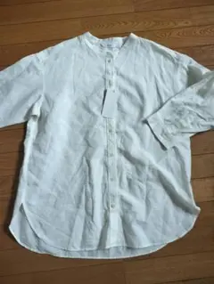 UNIQLO　リネンブレンドバンドカラーシャツ　七分袖　XL
