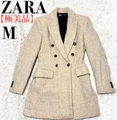 ZARA ベージュ ダブルブレスト コート M
