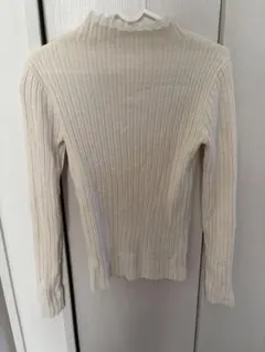 SHEIN レースネック リブニット 長袖 アイボリー S