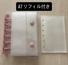 ピンク　A7 パステルカラー　クリアシール帳　透明　シール帳　バインダー　hc5