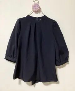 フォーマル ブラウス ネイビー キレカジ 学校行事 上品 美品 紺色 通勤着