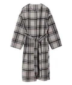 【新品】fifth ベルト付きチェックノーカラーコート