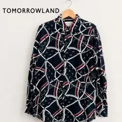 美品 TOMORROWLAND 総柄ブラウス ブラック上品デザインのサムネイル